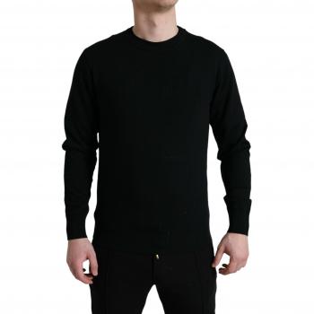 Dolce & Gabbana Black Wool Round Neck Pullover Sweater - IT52 | L