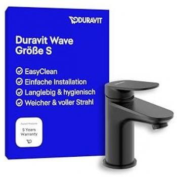 Mezclador de lavabo monomando S Wave sin vaciador negro mate - Duravit