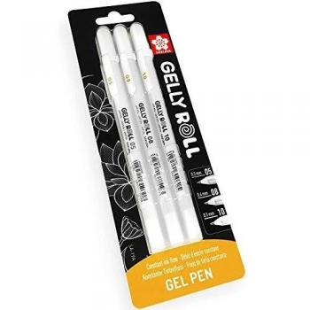 TALENS SAKURA BLISTER DE 3 BOLÍGRAFOS GELLY ROLL 05/08/10 GEL BRILLANTE BLANCO