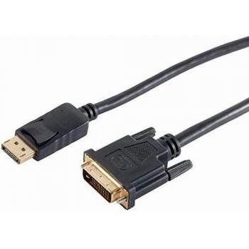 Cable Adaptador DisplayPort a DVI-D 2m 1080p Macho-Macho Negro