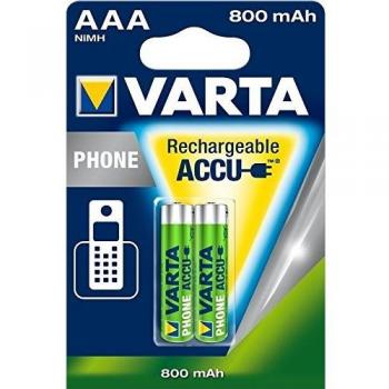 Varta Rechargeable Accu AAA 800mAh NiMH Cordless Phone Batteries (Pack of 2)