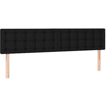 Cabecero con LED de tela negro 180x5x78/88 cm