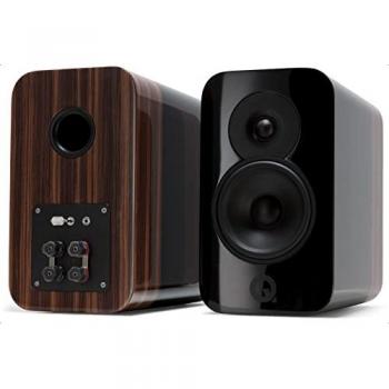 Q Acoustics Concept 300 Bookshelf Speakers - Black & Rosewood Pair (No Stands)