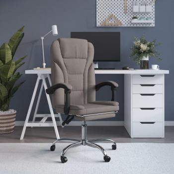 Sillón de oficina reclinable de tela gris taupé