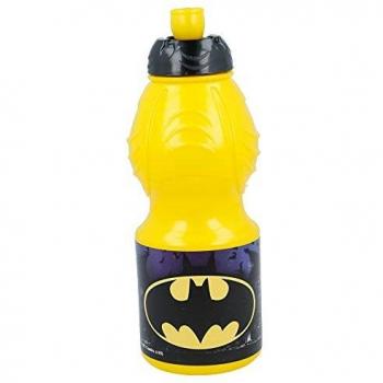 Batman | Botella De Agua Infantil Con Cierre Antifugas | Cantimplora Reutilizable Para Niños Con Tapón Anti Goteo - Libre De Bpa - 400 Ml