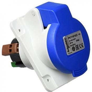 Schneider Electric PKY16F423 - 16A 3-Pole In-Wall CEE Socket, IP44, Waterproof, 220-250V
