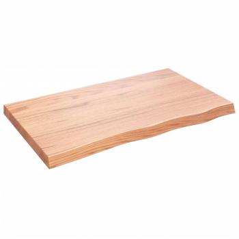 vidaXL Wall Shelf - Light Brown, 100x60x(2-6) cm, Treated Solid Wood Oak