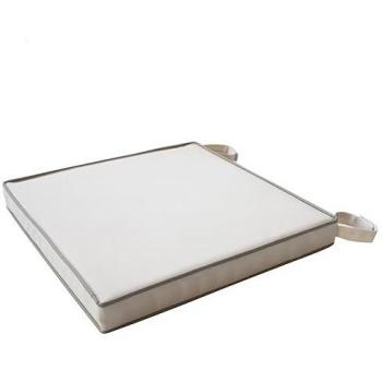 Cojín de Asiento Exterior Impermeable Beige con Velcro 38x38x4cm Tejido Grueso