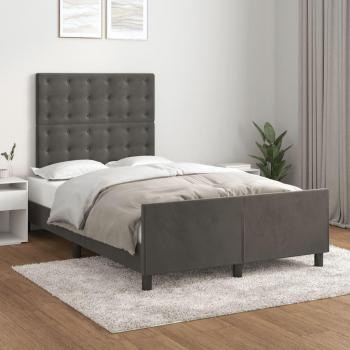Cabecero de terciopelo gris oscuro 120x190 cm con estructura cama Vidaxl