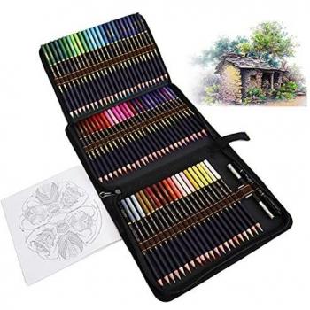 Lapices Colores Profesionales para Adultos y Niños, Juego de 72 Lapices con Base de Óleo Para pintar Mandalas de Adultos y Lapices de Dibujo, Libros de Colorear o útiles escolares