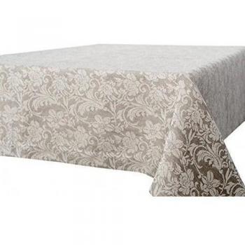Lino fashion: gris Jacquard mantel de lino