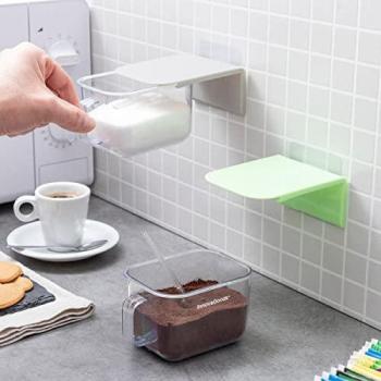 Recipientes de Cocina Adhesivos Extraíbles Handstore InnovaGoods Pack de 2 uds, Set de 2 Recipientes de Cocina Adhesivos Extraíbles 420ml, Ideal para Condimentos y Alimentos, Fácil Instalación sin Herr