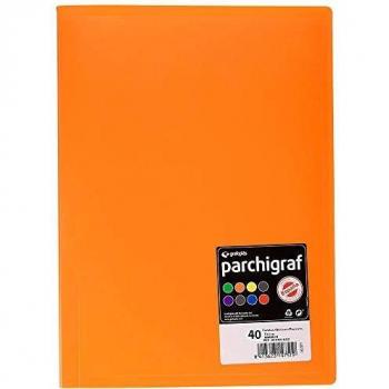 Grafoplas 1440152 - Carpeta de 40 fundas, tamaño folio, tapas PP, color naranja