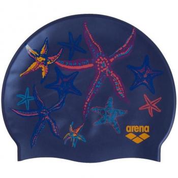 Gorro de natación Arena Print 2 Lydia Starfish, material de silicona, diseño estampado con estrella de mar, ajuste cómodo y seguro, resistente al cloro, ideal para nadadores