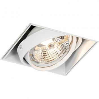 Foco empotrable blanco GU10 AR70 sin marco moderno trimless de acero 1xW