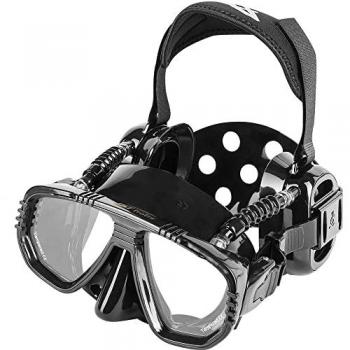 Máscara de Buceo Pro Ear ANTIFOG Ist Dolphin, Silicona, Unisex-Adulto, Color Negro, Talla Única