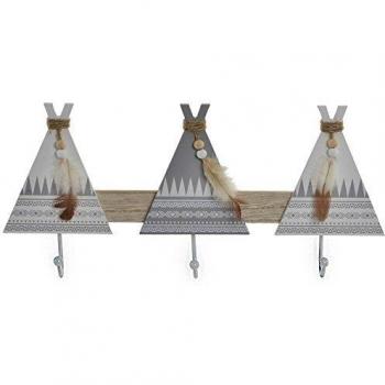 Item Perchero Tipi, Madera, Gris, 38.0x5.0x17.0 cm