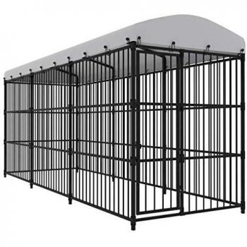 vidaXL Large Outdoor Dog Kennel with Roof 450x150x210 cm