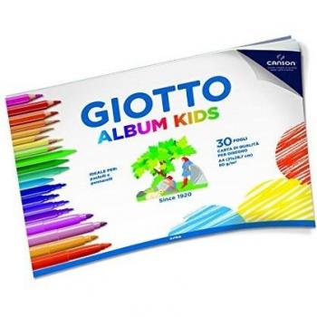 Album de Dibujo Kids Giotto A4 - 30 Hojas - 90g/m2 - Ideal para Técnicas a Seco