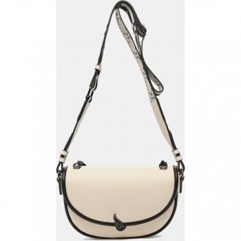Bandolera de mujer Wonderland media luna en materiales reciclados beige