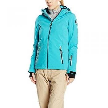 Killtec para mujer chaqueta para esquiar con capucha desmontable y paranieves Darya, de color turquesa, 38, 27114-000