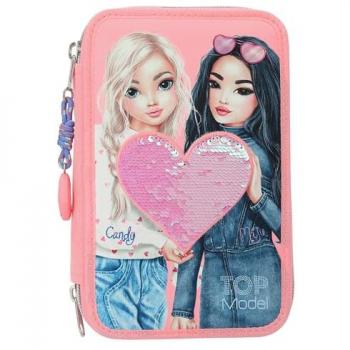 Estuche Triple TOPModel con Lentejuelas Reversibles y Accesorios