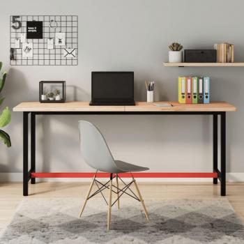 Banco de Trabajo 180x55x81,5 cm Madera Maciza de Haya y Metal Marrón