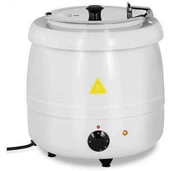 Olla eléctrica profesional para sopa - 10 L - acero inoxidable - revestimiento blanco - potencia: 400 W - temperatura: 35-80 °C