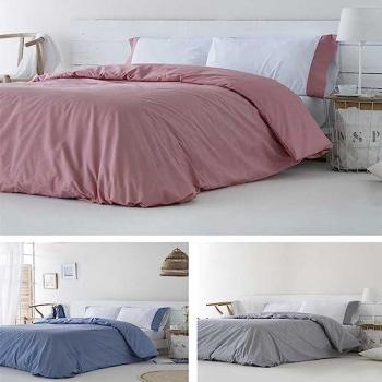 Funda Nórdica 100% Algodón Orgánico Coral Izki - 240x220 cm, Incluye Fundas de Almohada, Certificado GOTS