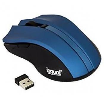 Iggual Connect - Ratón óptico inalámbrico, color azul