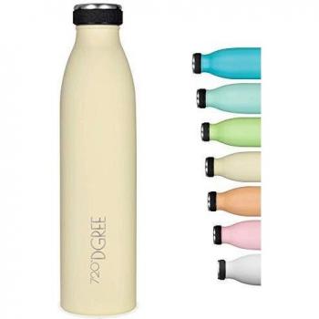 720°DGREE Botella Agua Acero Inoxidable “milkyBottle“ – 750ml - Sin BPA Free, Antigoteo y Prueba de Fugas - Frasco térmico, Cantimplora Aislada - Bebida con Gas, Deporte, Escuela, Gimnasio, Exteriore