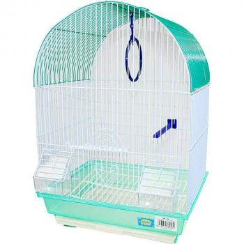 Jaula para pájaros con comederos, palos y columpios 34.5x28x49.5cm - Azul