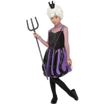 Disfraz de Bruja Malvada del Mar Negro para niña
