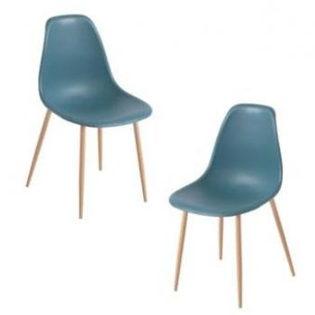 Pack 2 Sillas de Comedor Mykle - Color Azul Petróleo