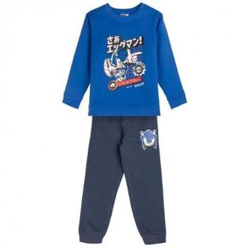 Chándal Brushed Sonic de Cerda Group - Conjunto Completo de 2 Piezas - Talla 6 Años - Elaborado con Algodón y Poliéster - Color Azul - Camiseta de Manga Larga