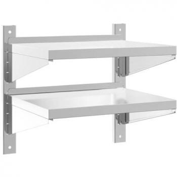 Estante de pared acero inoxidable plateado 50x40x60 cm, Estante Flotante para Oficina, Estudio y Dormitorio, Mueble de Almacenaje