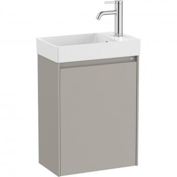 Mueble de baño Roca Ona con 1 puerta y lavabo para grifo lateral, color gris arenado