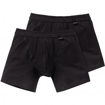 Pantalones Cortos Retro Schiesser Authentic 2er-Pack con Gulp, Negro, Algodón