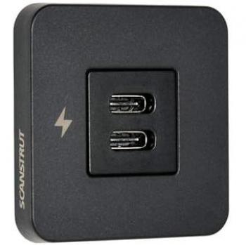 Scanstrut Double USB-C Indoor Charger with Black Trim for RVs and Campers