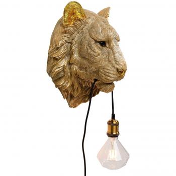 Aplique de pared Kare Animal Tiger Head con enchufe, Lámpara de pared en forma de cabeza de tigre, 34 cm de altura, diseño artístico y decorativo, ideal para interiores modernos y temáticos