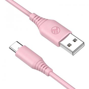 Cable de datos Tellur de silicona USB a Type-C 3A 1m rosa