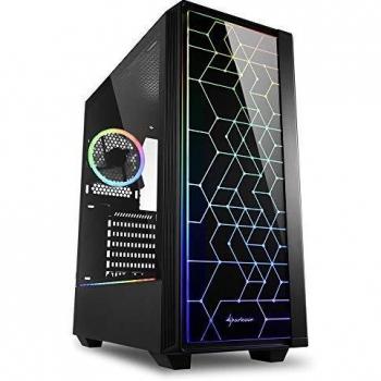 Sharkoon RGB LIT 100 - Caja de Ordenador, PC Gaming, Semitorre ATX, Negro