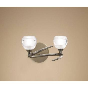 Aplique de pared Loop con interruptor 2 bombillas G9 ECO, latón antiguo
