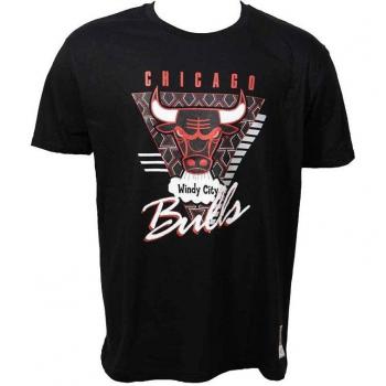 Camiseta de Manga Corta Hombre Mitchell & Ness Chicago Bulls Negro M