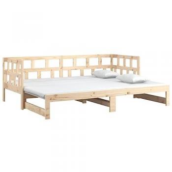 Sofá cama extraíble de madera maciza de pino 2x(90x200) cm