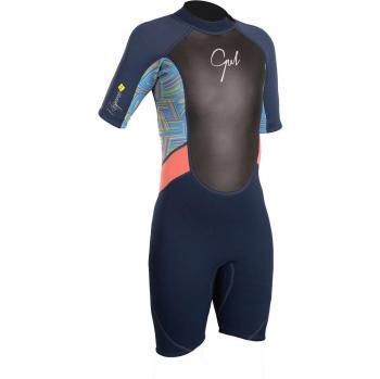 Gul 2018 Response Junior Girls 3/2mm Shorty Wetsuit Navy/Lines RE3321-B4 Junior Sizes - Junior XS