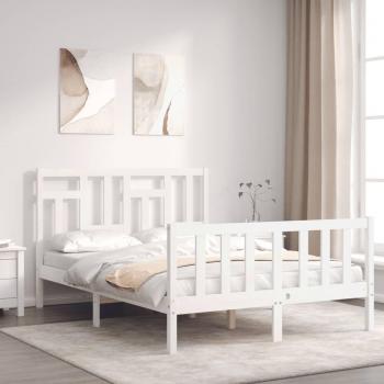 Cabecero de cama blanco 120x200 cm de madera maciza Vidaxl