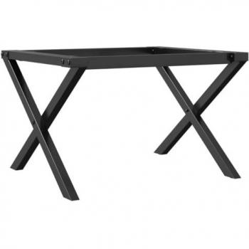 X-Legs Marco para mesa de centro 60x50x38 cm en acero, patas de mesa auxiliar, estructura X de hierro fundido, color negro