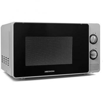 MEDION MD18691 Microondas con grill, 800 W, 20 litros, función de descongelación, blanco