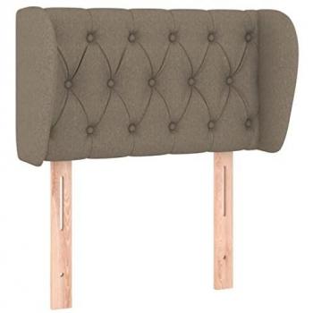Cabecero de Tela Gris Taupe con Orejas 83 x 23 x 78/88 cm Acolchado